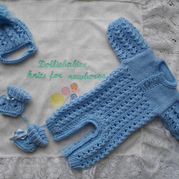 42. Micro Preemie Boys Romper Suit Set
