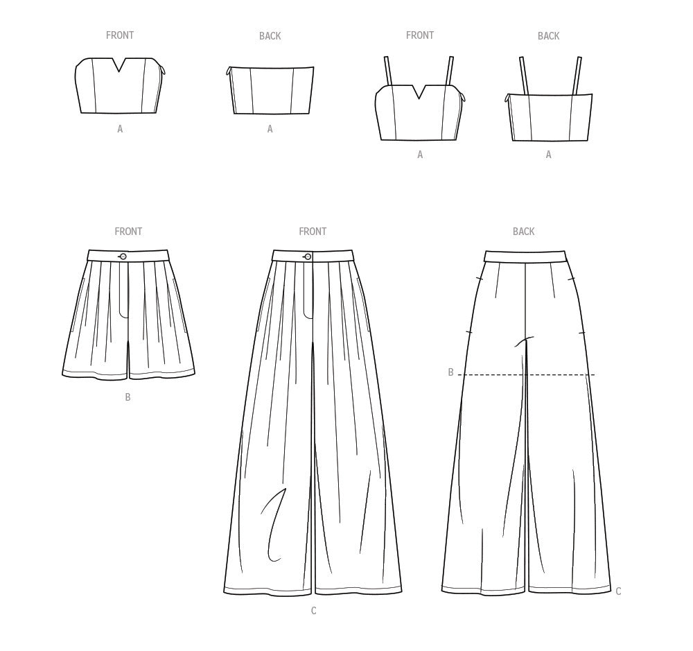 Know Me Women's Crop Top, Shorts and Pants ME2028 - Sewing Pattern