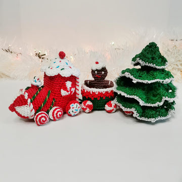 Gingerbread Christmas Train Amigurumi Set