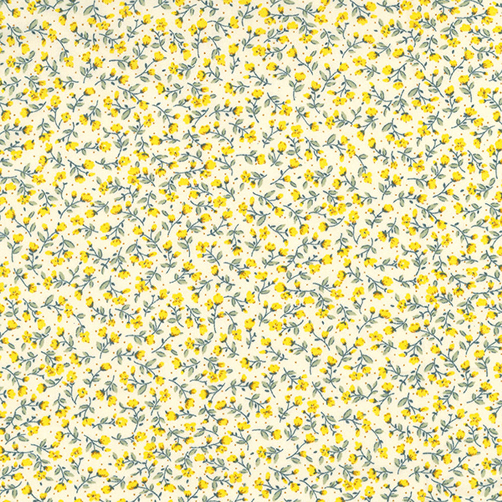 Rose & Hubble Cotton Poplin Printed - Ditsy Floral Lemon