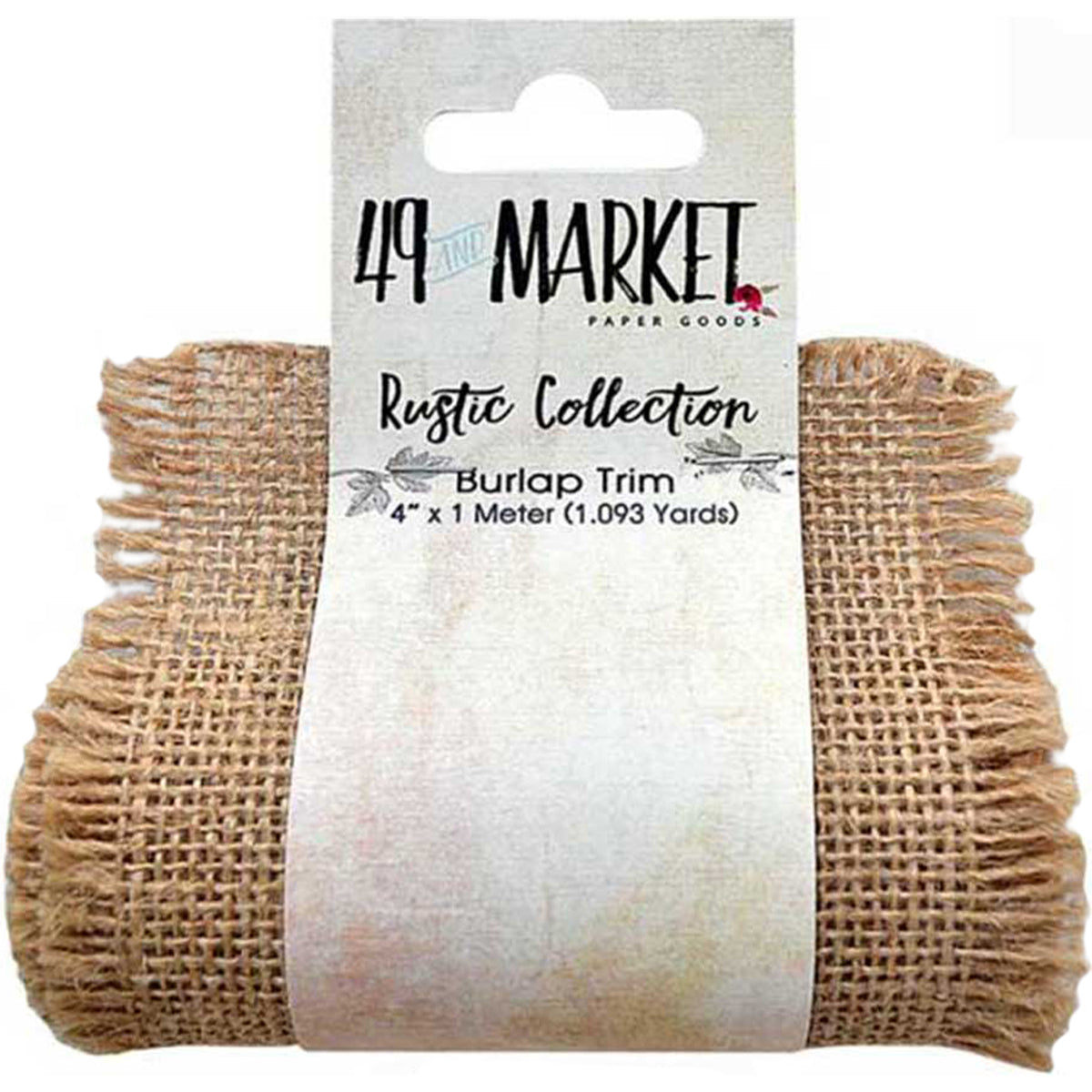 49 And Market Burlap Ribbon Roll 4"X1m - Natural