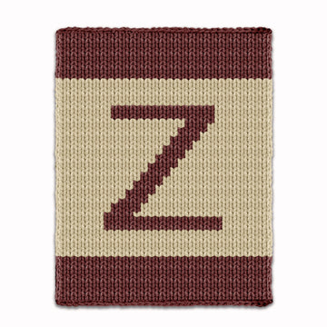 Chunky Knitting Pattern, Initial Letter Z Knit Blanket