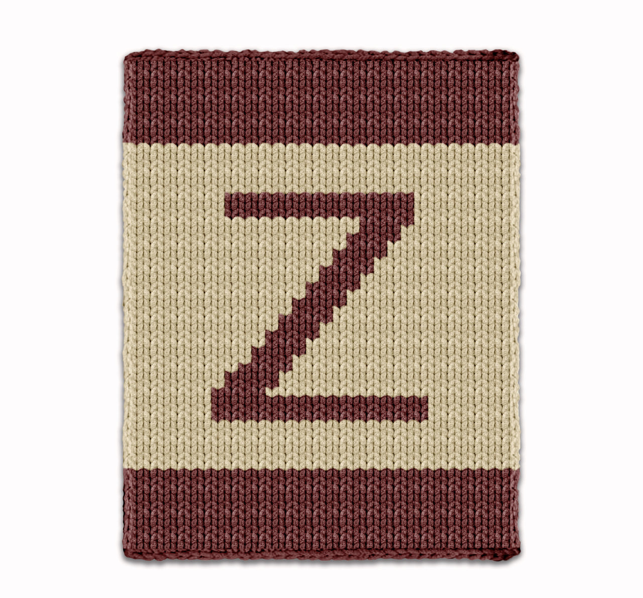 Chunky Knitting Pattern, Initial Letter Z Knit Blanket