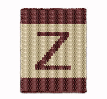 Chunky Knitting Pattern, Initial Letter Z Knit Blanket
