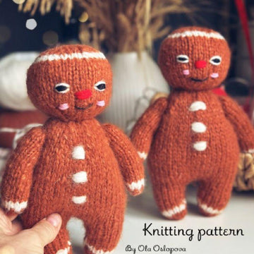 Gingerbread Man knitting toy pattern - 2 needles version