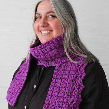 Herringbone Scarf with Lace Shells
