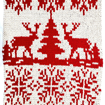 Deers by fir tree blanket pattern