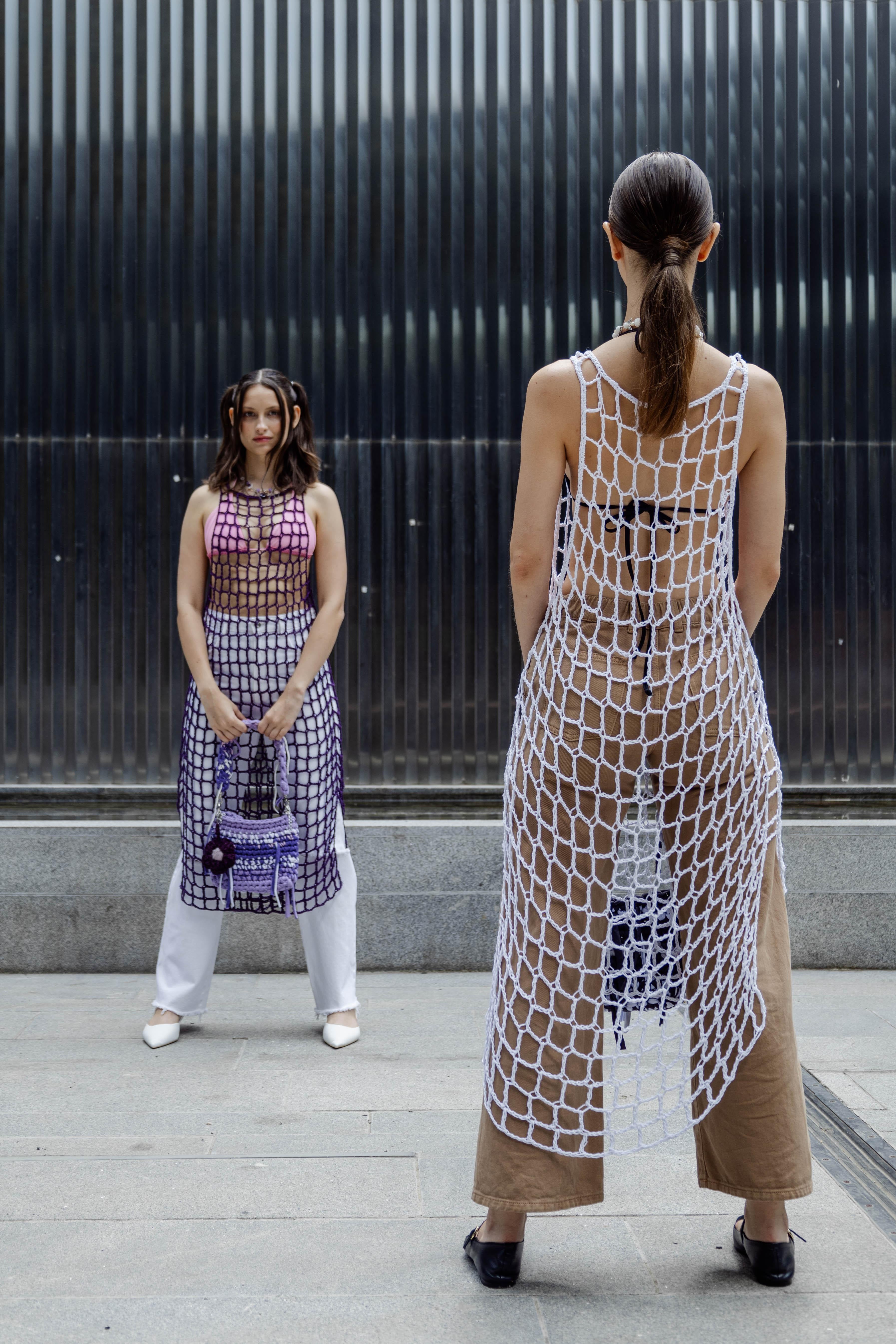 Mesh crochet dress