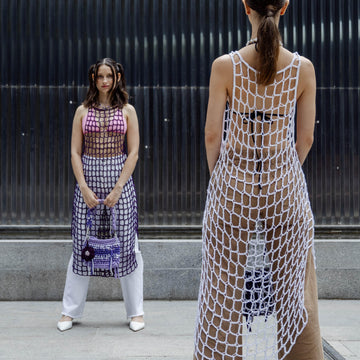 Mesh crochet dress