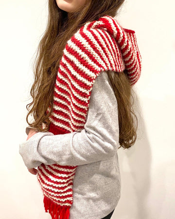 Candy Cane Hooded Scarf