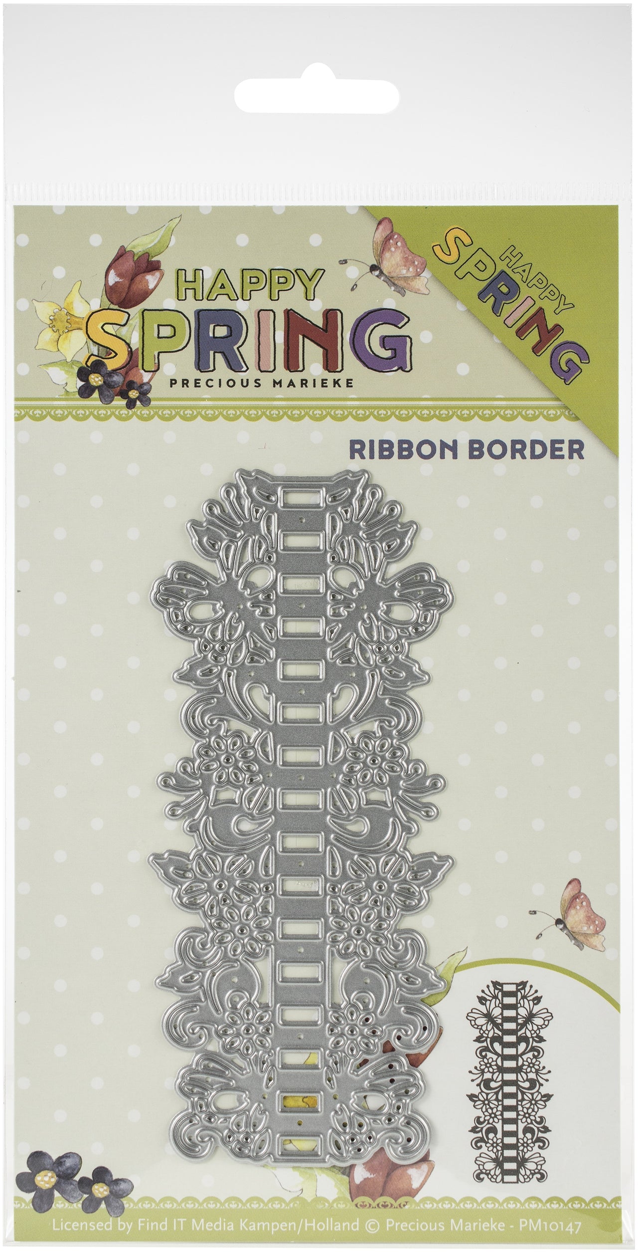 Find It Trading Precious Marieke Die - Ribbon Border, Happy Spring