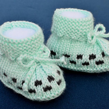 Two Colors Checks Baby Booties