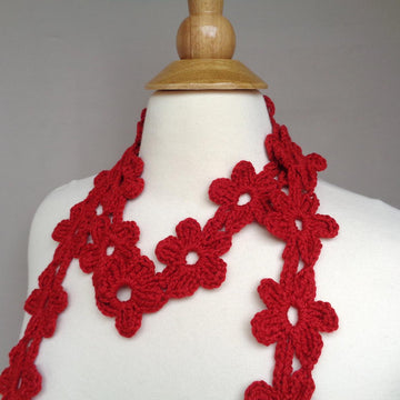 Crimson Daisy Scarf