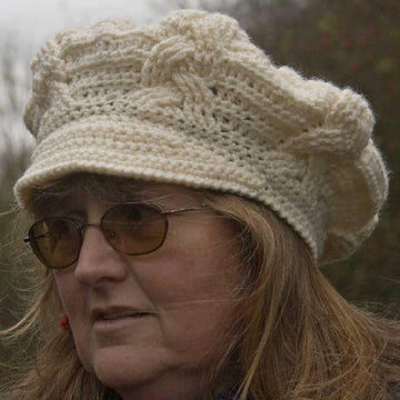 Cabled Beret and Newsboy Cap - Aran Version