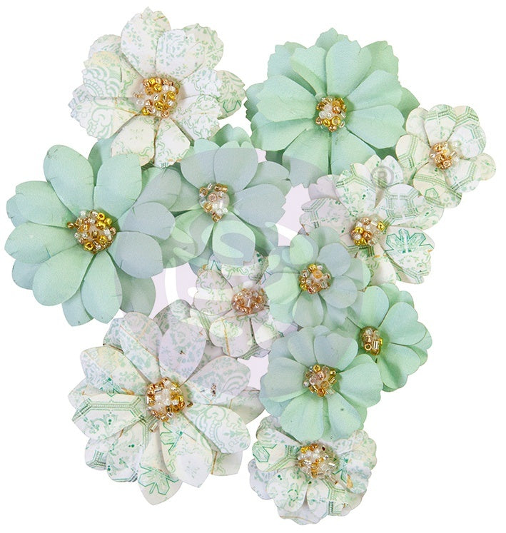 Prima Marketing Mulberry Paper Flowers - Jade/Pretty Mosaic
