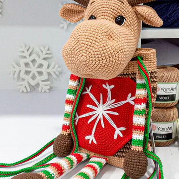 Christmas reindeer hot water bottle cover