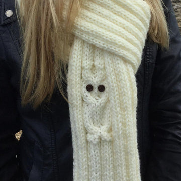 Owl rib scarf 2yrs to adult