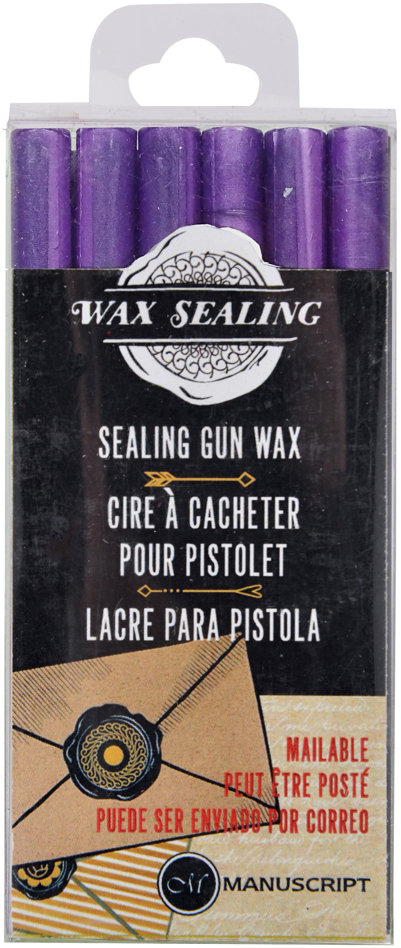 Manuscript Pen Manuscript Sealing Gun Wax Sticks 6/Pkg - Lilac