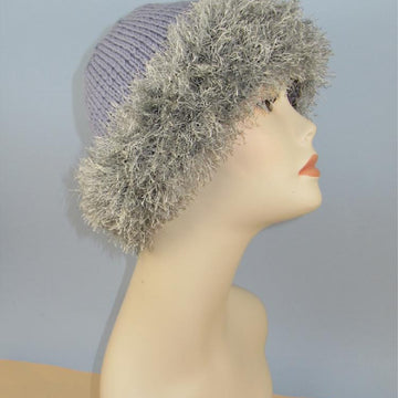 Faux Fun Fur Trim Beanie Hat