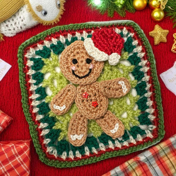 Gingerbread Granny Square Crochet pattern
