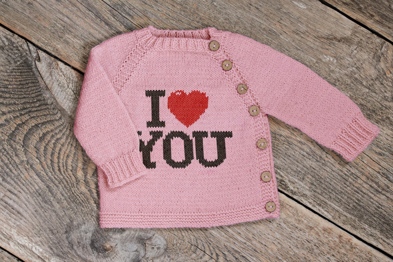I Love You Kids Cardigan Knitting Pattern