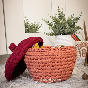 Recycled (t-shirt) yarn basket container-115