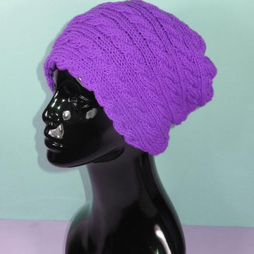 Sideways Cable Slouch Hat