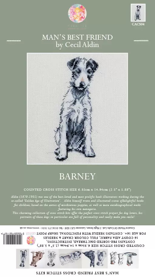 Creative World of Crafts Barney Cross Stitch Kit - One Size