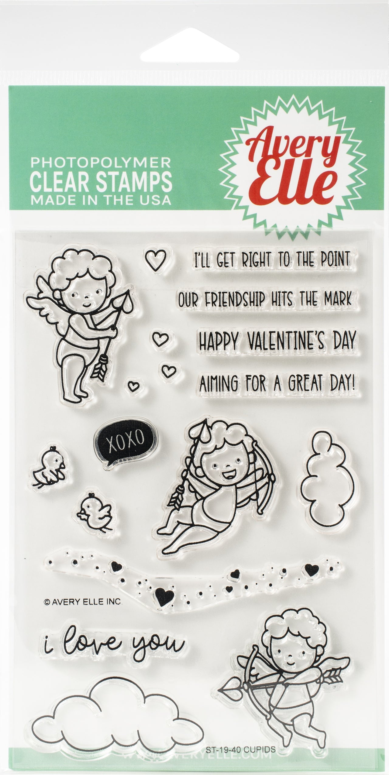 Avery Elle Clear Stamp Set 4"X6" - Cupids