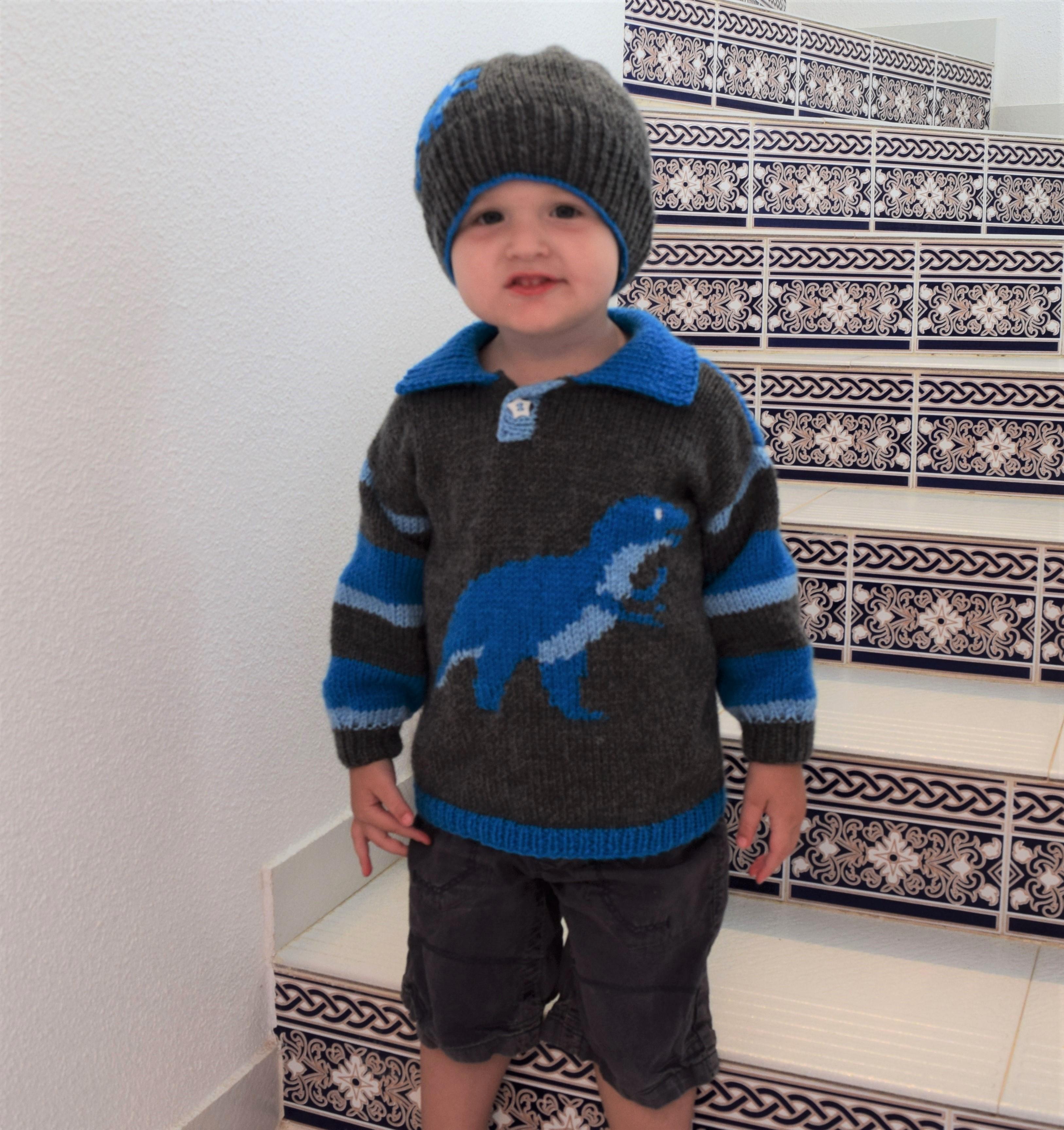 T Rex Sweater and Hat