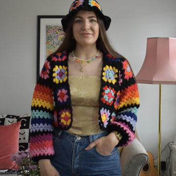 Dk Granny squares and stripes cardigan