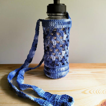 Crochet Water Bottle Holder Pattern Beginner Drink Bottle Sling PDF Easy Crochet Pouch Pattern Crossbody Bottle Bag DIY Crochet Pattern