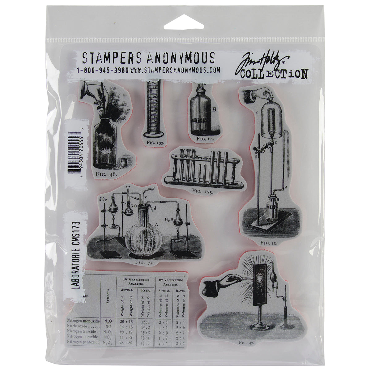 Stampers Anonymous Tim Holtz Cling Stamps 7"X8.5" - Laboratory