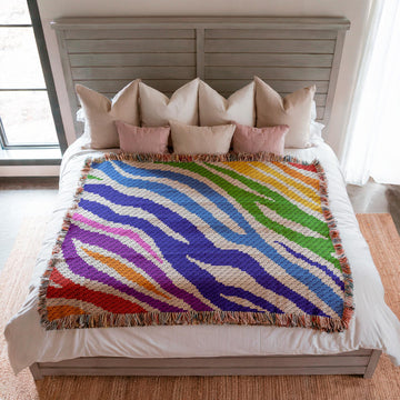 Rainbow Zebra print C2C Crochet Pattern