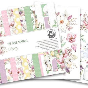 P13 Double-Sided Paper Pad 6"X6" 24/Pkg - The Four Seasons-Spring, 6 Designs/4 Ea