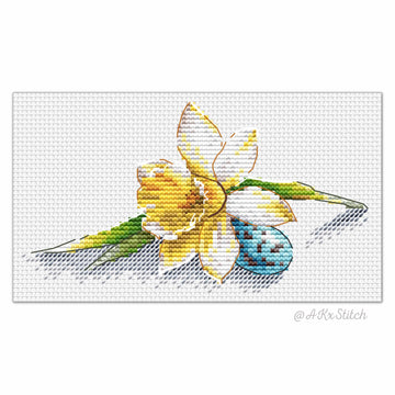 Daffodil Mini Easter Cross Stitch PDF Pattern