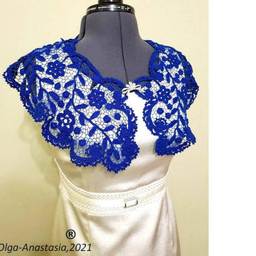Lace blue detachable collar
