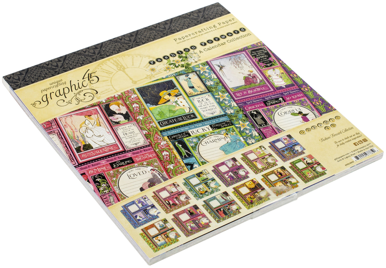 Graphic 45 Double-Sided Paper Pad 8"X8" 24/Pkg - Fashion Forward