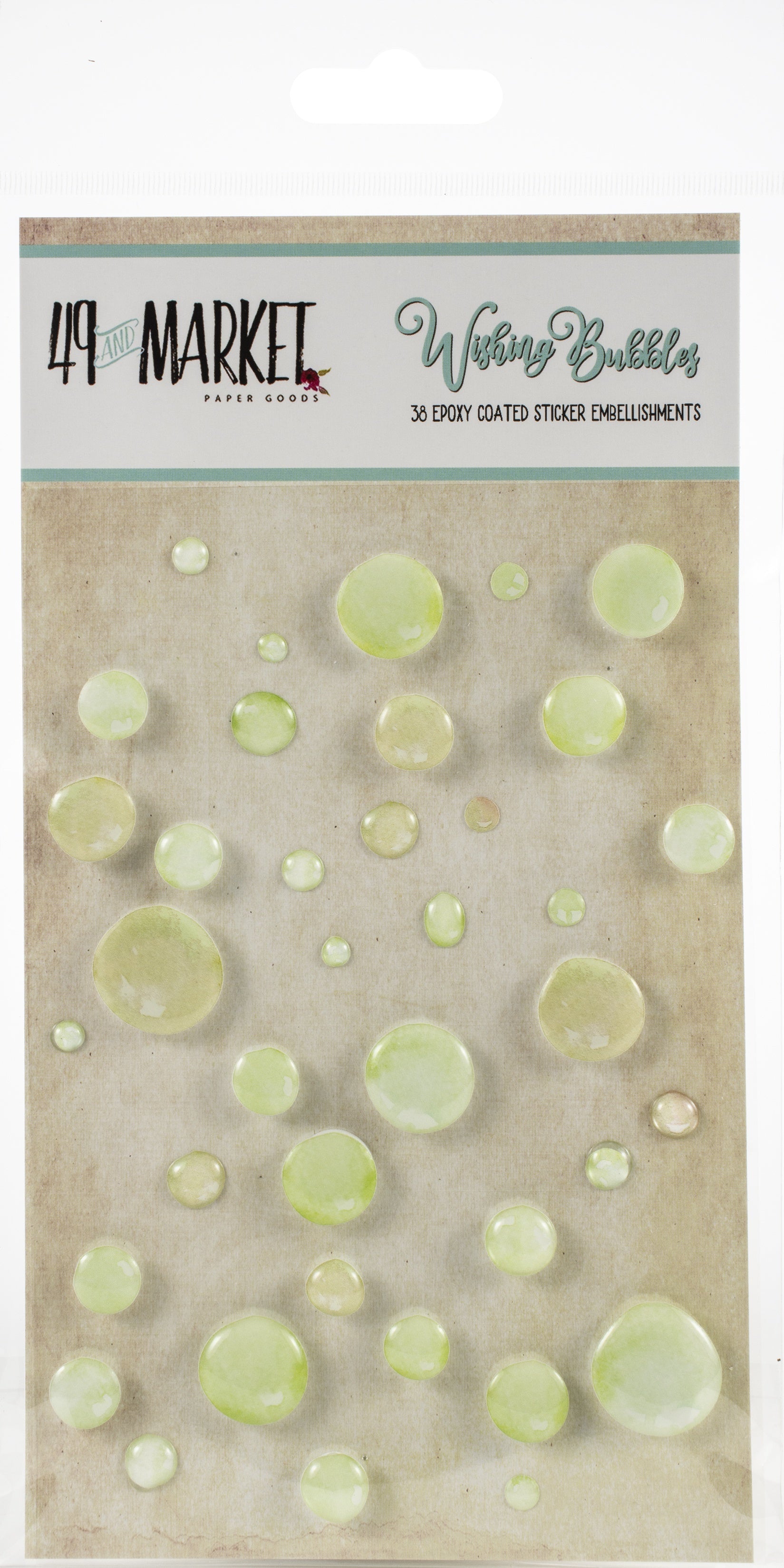 49 And Market Epoxy Coated Wishing Bubbles 38/Pkg - Limeade