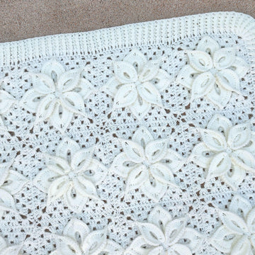White Poinsettia Baby Afghan