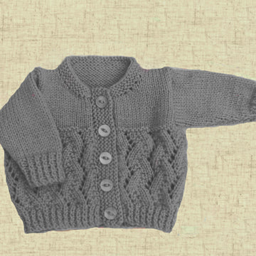 Knitting Pattern for Babies Round Neck Cardigan Preemie - (16") 41cm, 0-3mths - (18") 46cm, 3-6mths - (20") 51cm Chest, Baby Knitting Pattern, Double Knitting, KP572