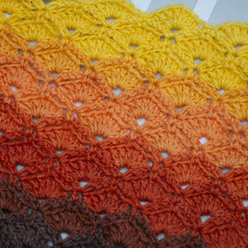 Shells in a row Crochet triangle shawl