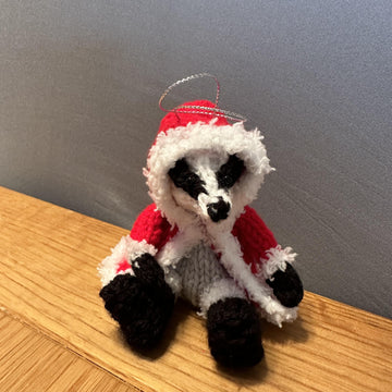 Badger Wearing Santa Outfit with Reindeer Antlers Ferrero Rocher/Lindor Chocolate cover, Hanging Ornament