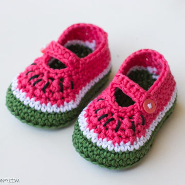Watermelon Baby Booties
