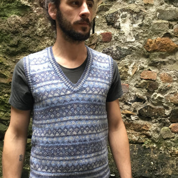 Mens Sleeveless Fair Isle Tank Top