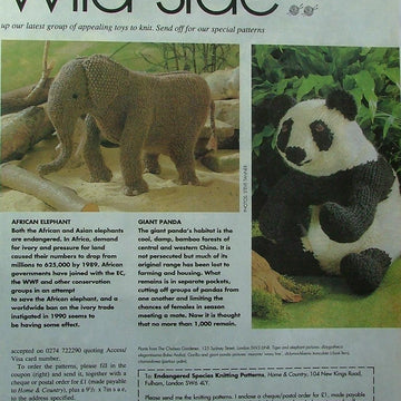 PANDA knitting pattern by Georgina Manvell
