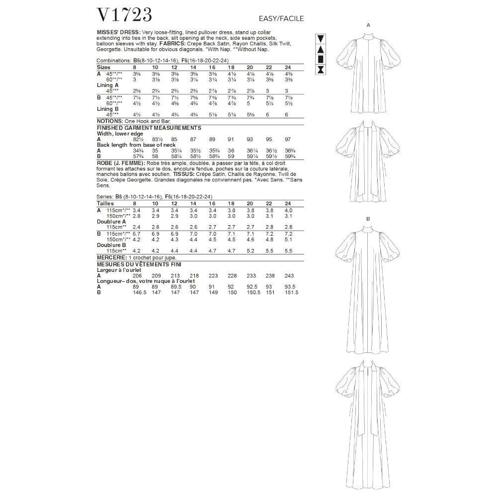 Vogue Misses' Special Occasion Dress V1723 - Sewing Pattern