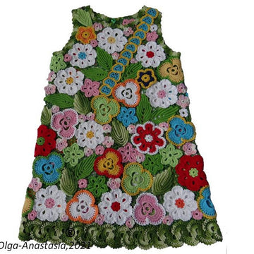 Irish crochet lace dress for girls