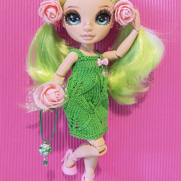 Dress "Spring leaves" for fashion Rainbow dolls