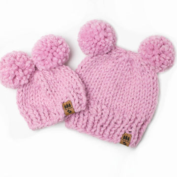 Little Ears Hat Two Pompom Hat Chunky Toque Winter Double